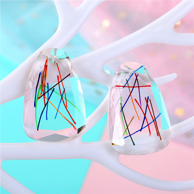 Fashion Small Personality Geometric Color Line Earrings display picture 4
