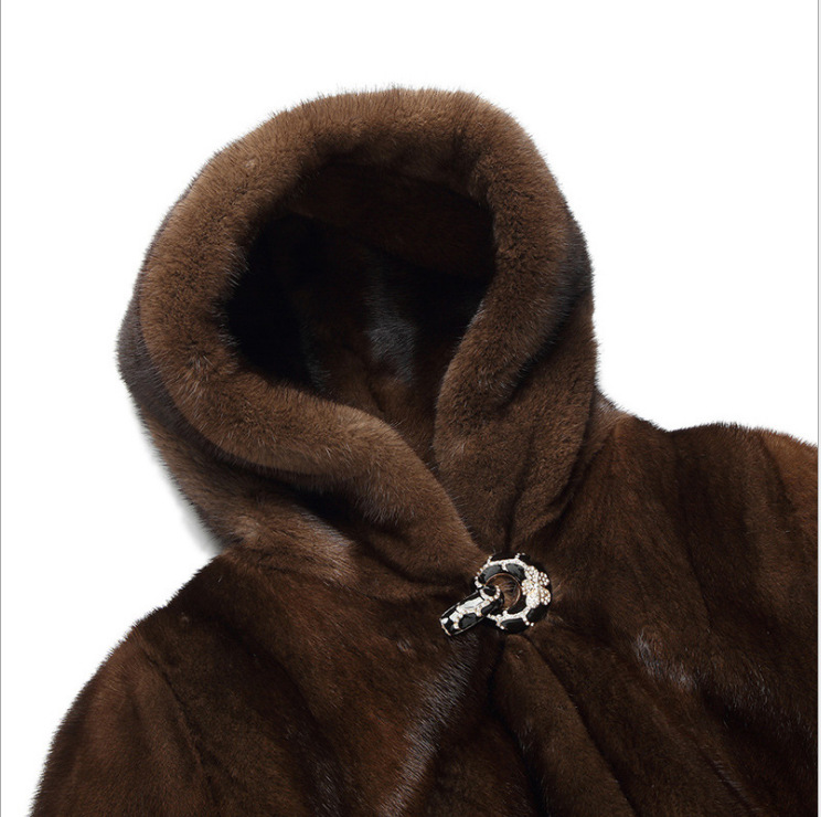 Women's Clothing mink coats for women fur whole mink long hooded _voghion.com