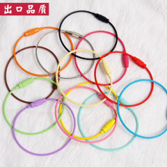 糖果色DIY鑰匙扣飾品配件少女心ins彩色烤漆鋼絲圈鑰匙圈環