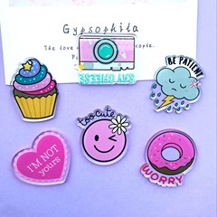 透明亞克力貼片甜甜圈冰激凌手機殼裝飾diy手機繩鑰匙扣吊墜diy