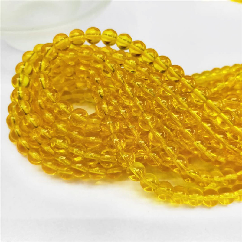 Wholesale of special crystal jewelry, golden crystal glass loose beads, DIY round bead jewelry, bead matching factory direct sales detail image 4