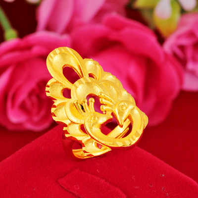 Manufactor Direct selling Peacock Opening Ring Euro coins Jinfeng lady marry Jewelry Couple rings