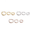 Zirconium, small earrings, fashionable piercing, micro incrustation, wholesale