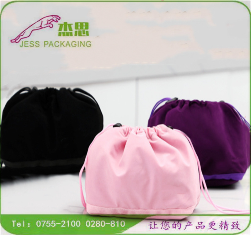 设计新款饭盒收纳袋绒布保温束口袋长方形拉绳手提袋量大从优