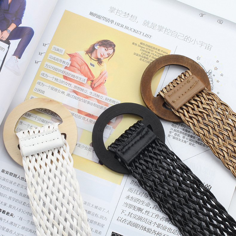 Pastoral Simple Style Circle Plastic Women's Woven Belts display picture 13