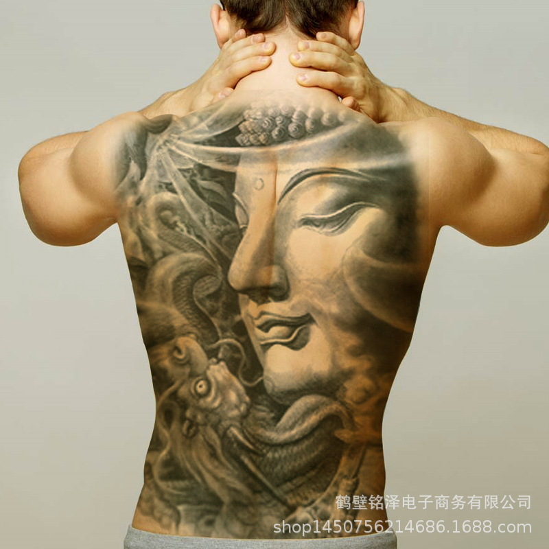 满背防水纹身贴持久佛主传统刺青大日如来现货批发跨境供应商家 价格 厂家 哪里买 我有货 B 5yoho Cn