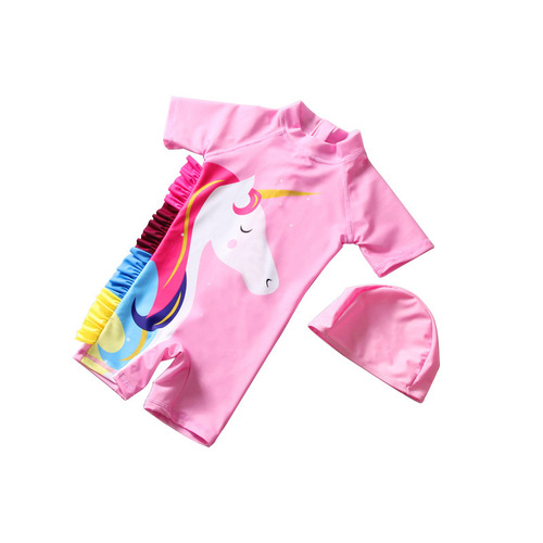 Children's swimsuit female cute INS unicorn girl baby baby one-piece sun protection swimsuit little princess swimsuit