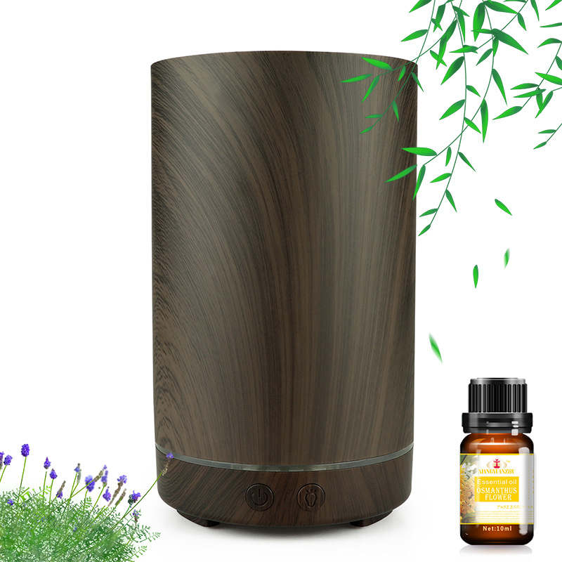 深色木纹圆柱加湿器