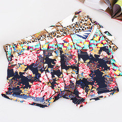 Men's breathable ice silk underwear, men's low-rise sexy printed square underwear, men's flat-bottom shorts for men