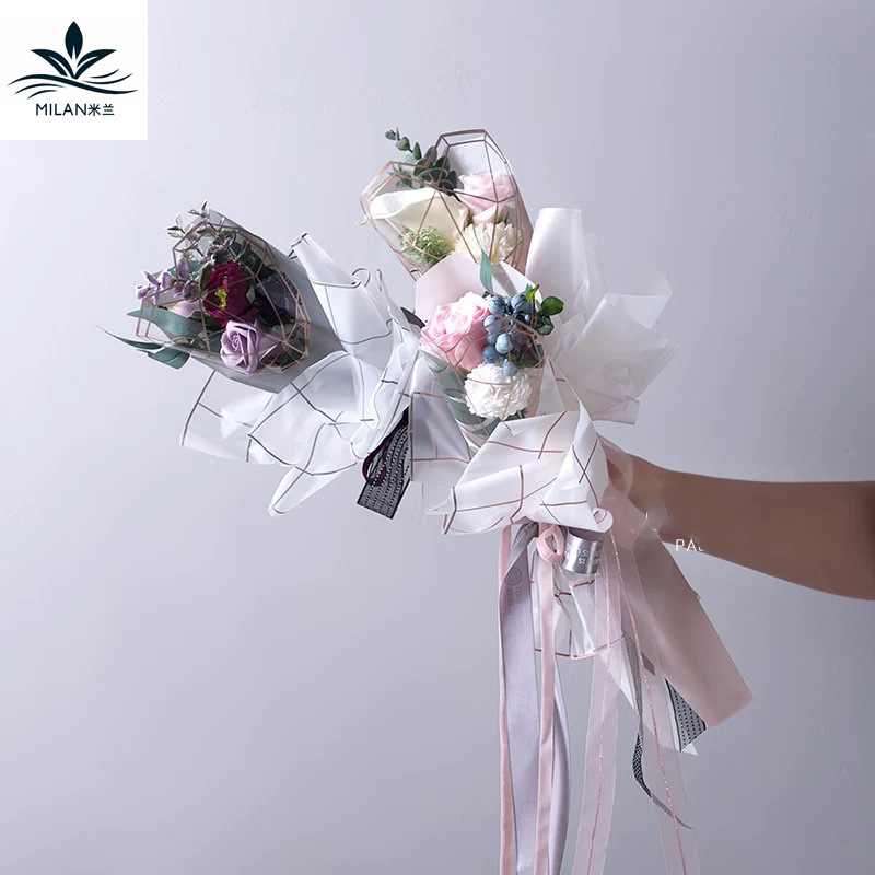 Sola Rosa bolsa de embalaje de diamante corazón bolsa única flor impermeable papel de embalaje Solo mini ramo bolsa de embalaje