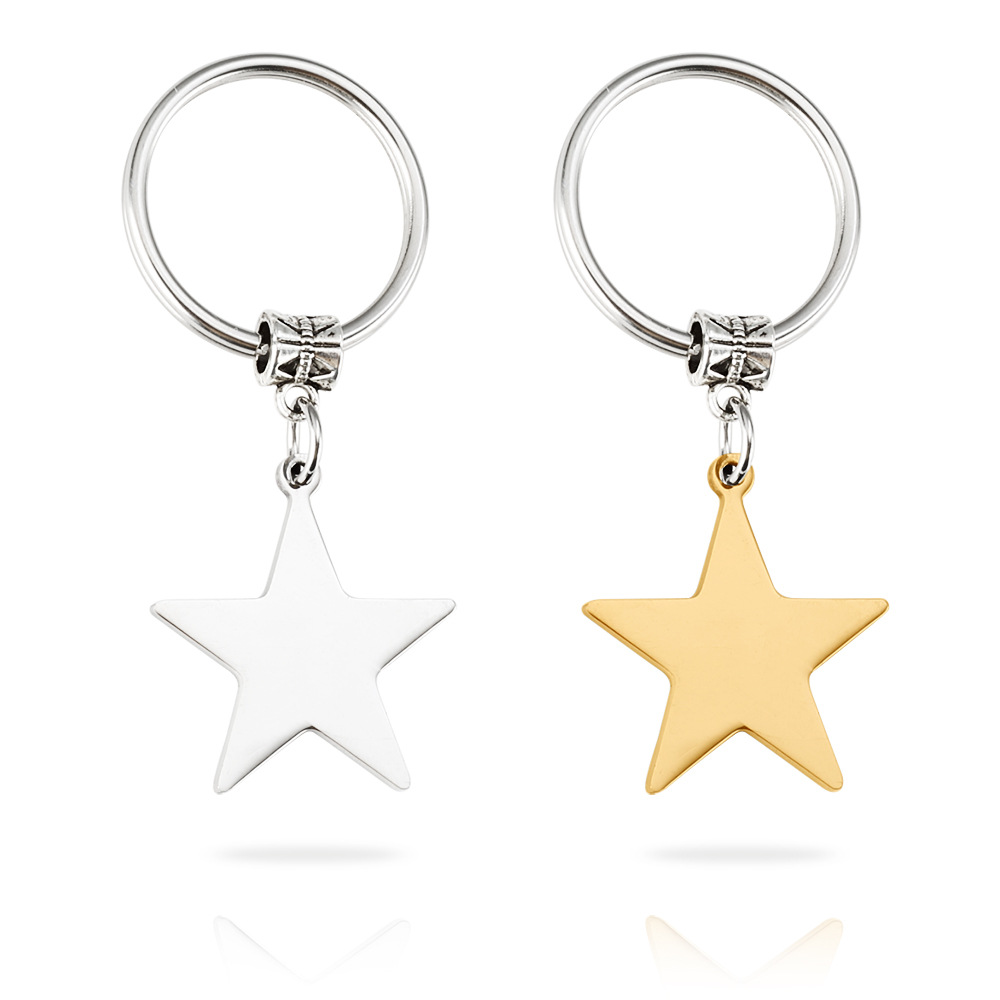 Unisex Gender Fashion Style Fashion Star Stainless Steel Bag Pendant Keychain