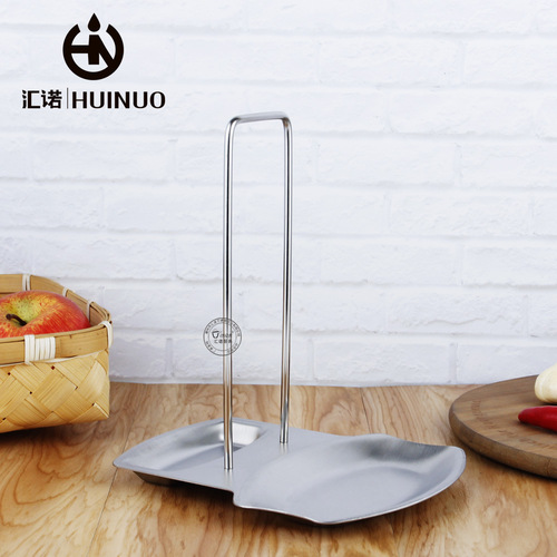 Stainless steel pot lid holder cover scoop rack kitchen hole-free storage rack with draining tray multifunctional stand