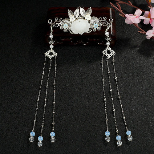 chinese hanfu hair accessory for girls Chinese Hanfu Dynasty hair crown, ancient hair clasp, ancient collar, ancient ornament, Ming made whole set of hair ornaments