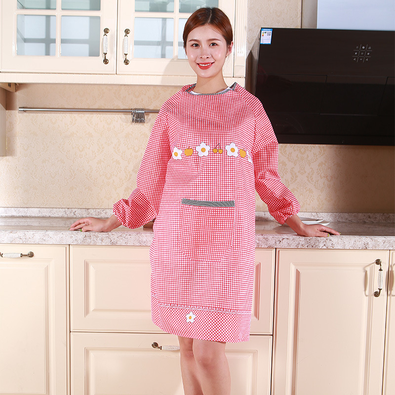 韩版罩衣定位长袖成人男女士围裙厨房用品工作服反穿衣定制做LOGO