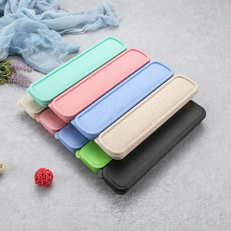 小麥稭稈麥元素便攜盒 餐具盒 禮品旅行抽拉翻蓋多規格文具盒子