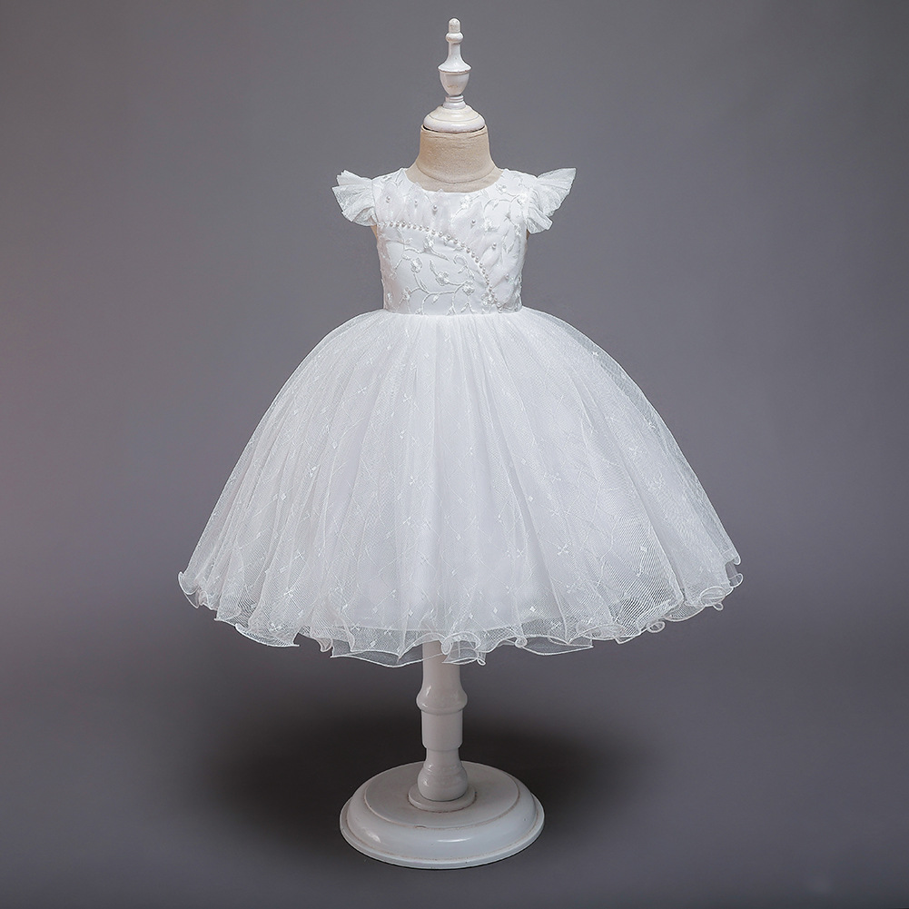 Européen Et Américain Filles Princesse Robe Un-année-vieux Bébé Maille Bulle Jupe Enfants Robe De Bébé Baptême Robe Génération Cheveux display picture 16