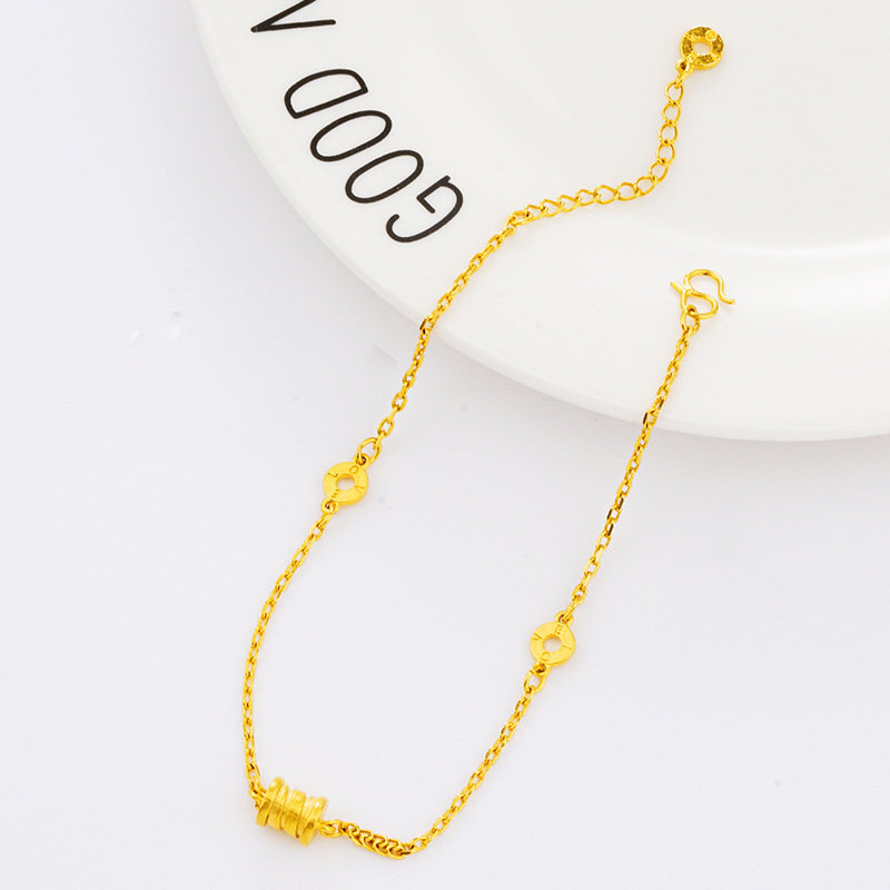 Vietnam arena oro pequeña cintura chica simple tobillera mujer europea y americana verano playa imitación oro tobillera mujer chapado en oro tobillera