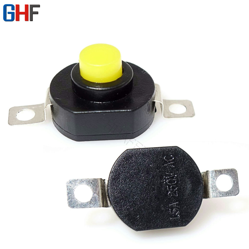 直销1214按钮开关 一开一关 二脚 黄色头手电筒按钮开关贴片12*14