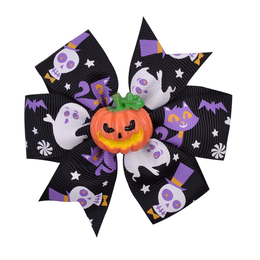 Fashion Style Halloween Bat Head Horror Bow Hairpin