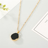 Accessory, fashionable necklace, round pendant solar-powered, resin, simple and elegant design, sunflower, South Korea