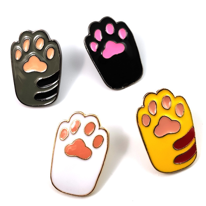 Unisex Gender Enamel Design Cute Pin Paw Print Alloy Enamel Unisex Brooches