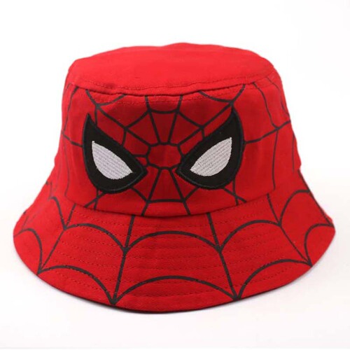 European and American Cartoon Spider-Man Fisherman Hat Versatile Boys and Girls Hats Autumn and Winter Children's Hats Large Brim Basin Hat Wholesale