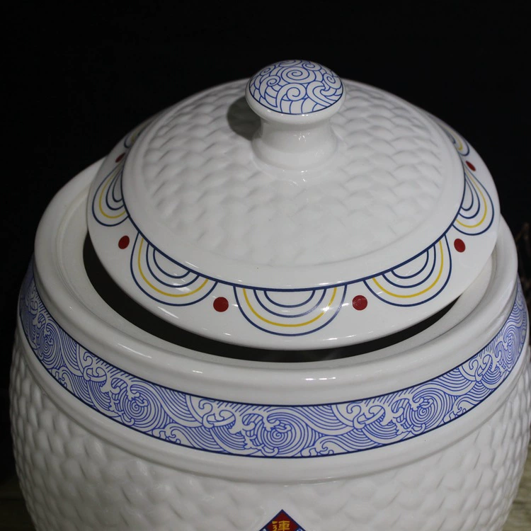 Jingdezhen керамическая рисовая цилиндра рисовая бочка 25 котт вес с крышкой банка для хранения кухонная хозяйственная влагостойкая защита от насекомых муляж
