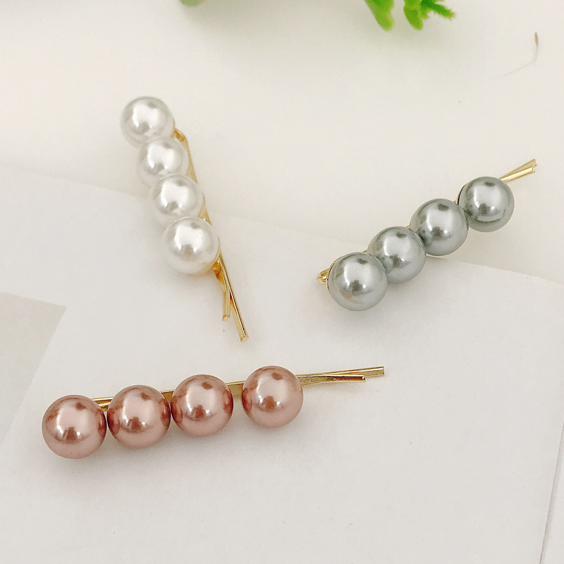 Korean Pearl Hairpin Simple Wild Word Clip Adult Side Clip Hairpin Top Clip Wholesale Nihaojewelry display picture 2