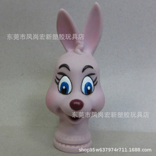 粉紅色小白兔兒童玩具卡通長耳朵搪膠PVC公仔頭絨毛娃娃米菲配件