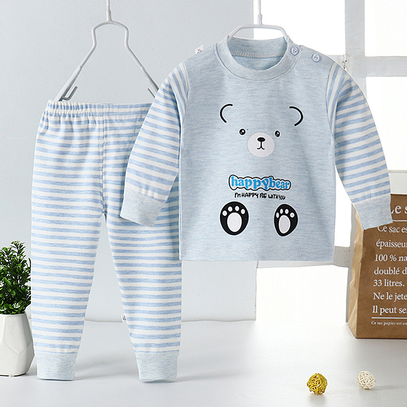 婴儿彩棉秋衣秋裤套装纯棉儿童内衣裤套装男童宝宝女童春秋批发|ms