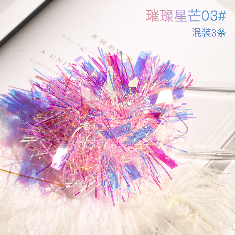 Japonés popular celofán arte del clavo de la aurora caramelo mágico colorido láser irregular etiqueta engomada del clavo fragmento decorativo