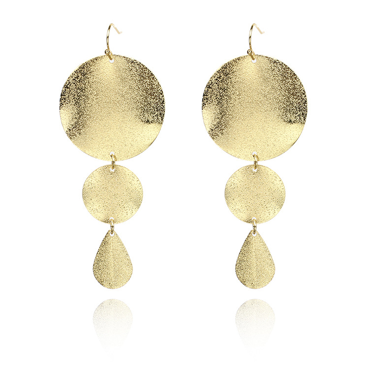 12g Weight Earrings Classification Travel, Birthday, Festival Occasion Women'S Gender Vintage Style Style Gold, Silver Color Exaggerated Circle Trendy Simple Korean Wild Earrings 17