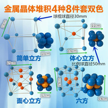 金属晶体结构模型堆积-简单体心面心六方（4种8件）（双色）