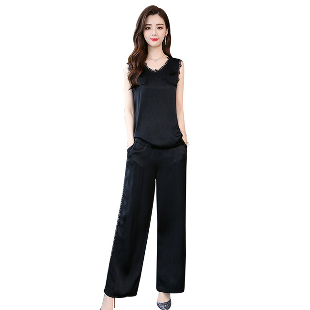 Summer Fashionable Sleeveless High-waist Women’s Two-piece Suit