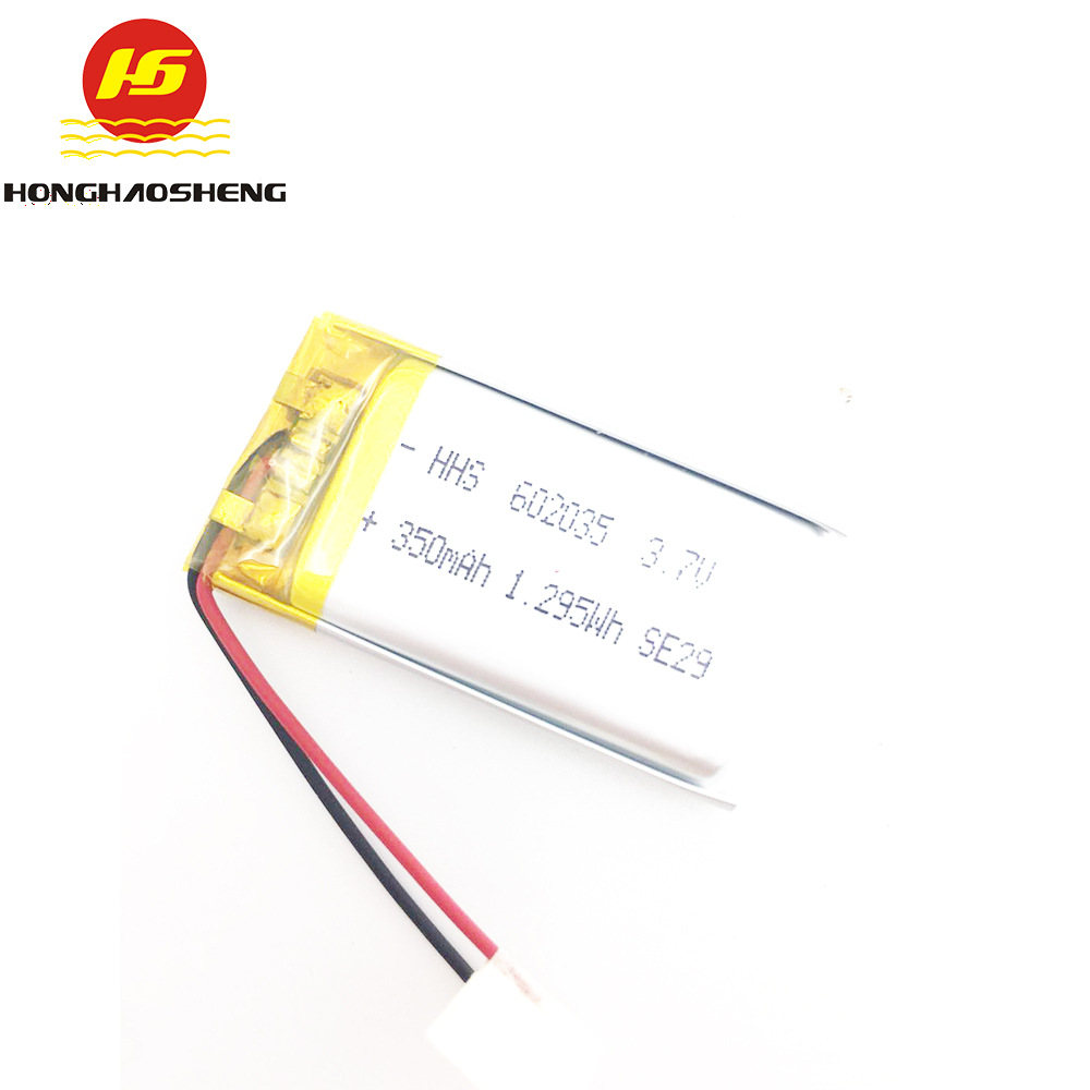 厂家直销602035 350mah 3.7v聚合物锂电池GPS智能锁手表锂电池