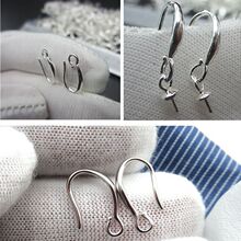 DIY配件批发 s925纯银耳环材料 韩版耳环 光面简单款简约耳钩批发