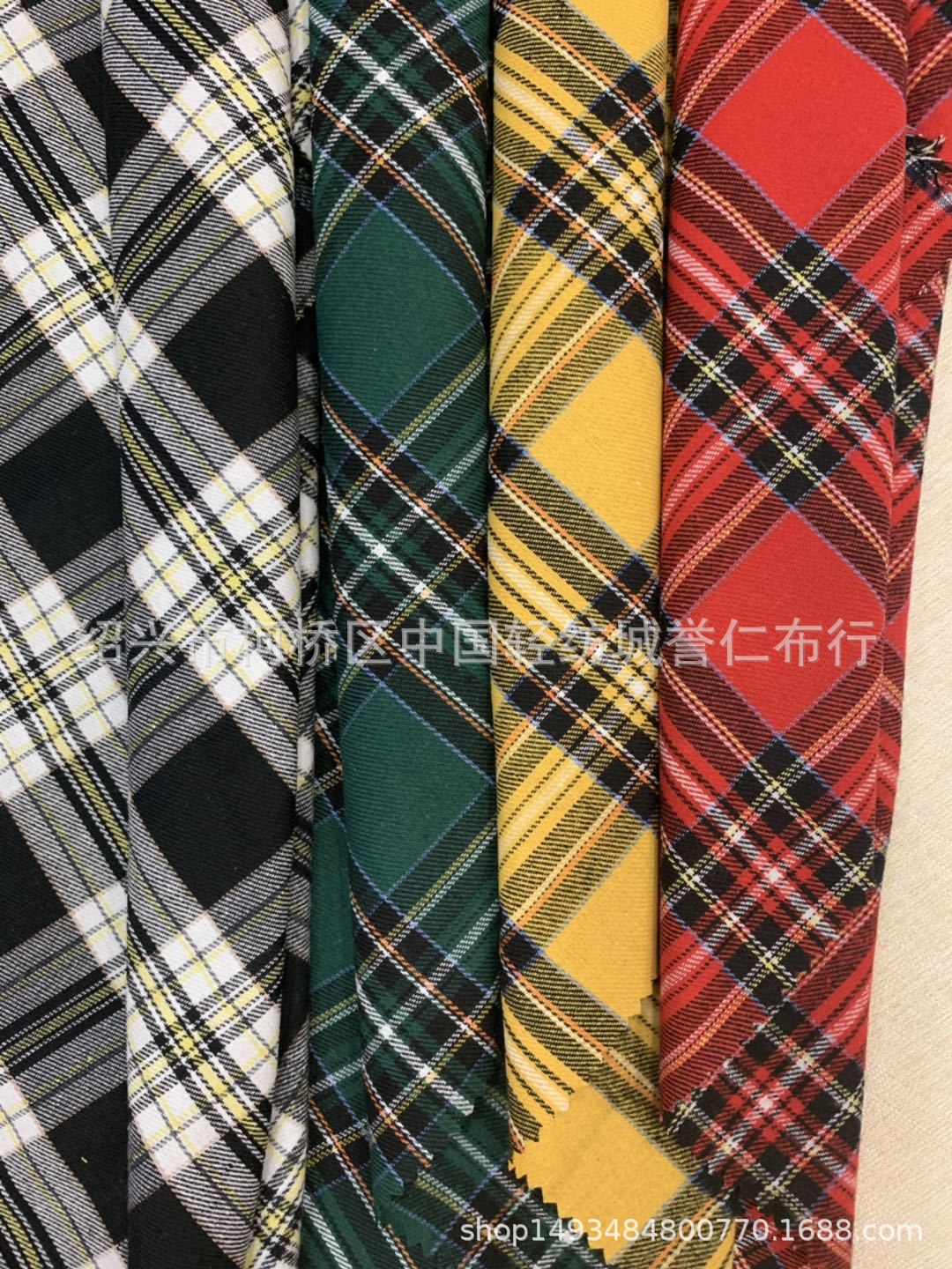 秋季新款斜纹单面磨毛法兰绒21支色织格子布女装男装时尚衬衫面料