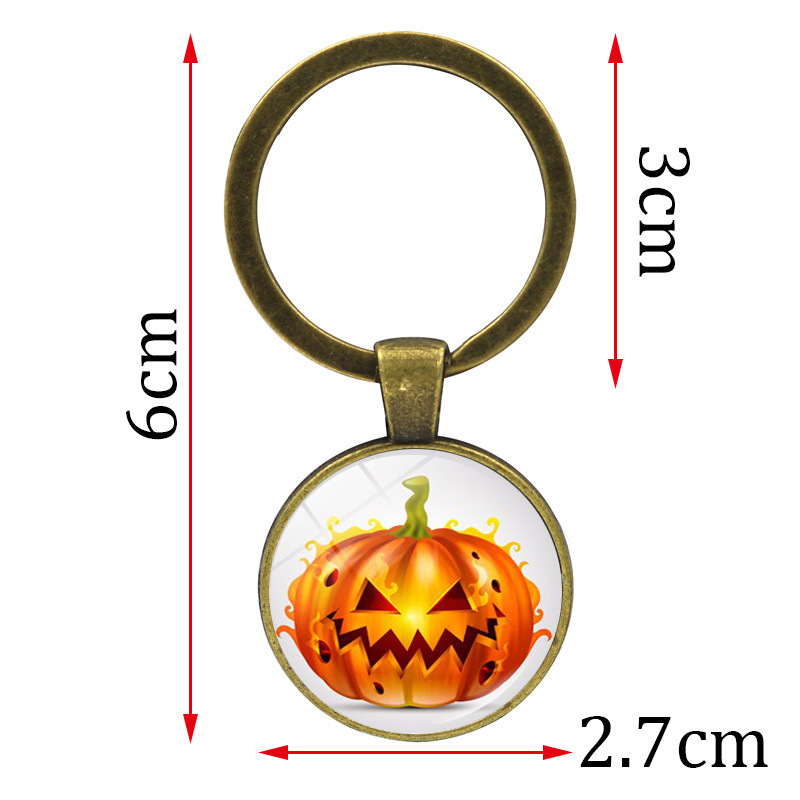 Nya accessoarer Halloween Pumpa Time Gems Vintage Mode Metallnyckelring Nyckelring Accessoarer, Halloweenpresent_voghion.com