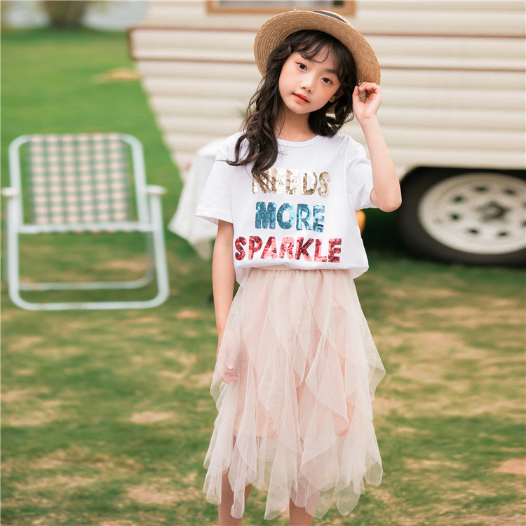 女童套裙2019夏裝新款韓版中大童壹件代發兩件套兒童時尚網紅套裝