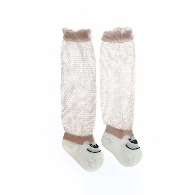 Medias de bebé verano fino sobre la rodilla algodón peinado recién nacido bebé medias altas sin hueso boca suelta calcetines de los niños