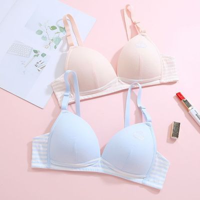 少女内衣发育期学生初中高中生无钢圈定型聚拢棉氨文胸罩|ms