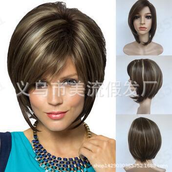 Foreign trade wig cos high temperature silk short hair blonde mixed color long curly wig cartoon European and American wig spot