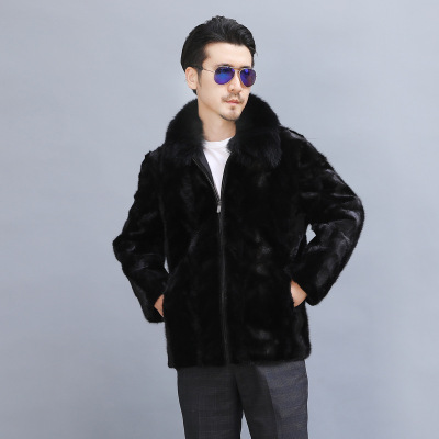 2020 new pattern leather and fur mink overcoat coat Fox feather collar Fur integrated Special Offer Manufactor Direct selling On behalf of