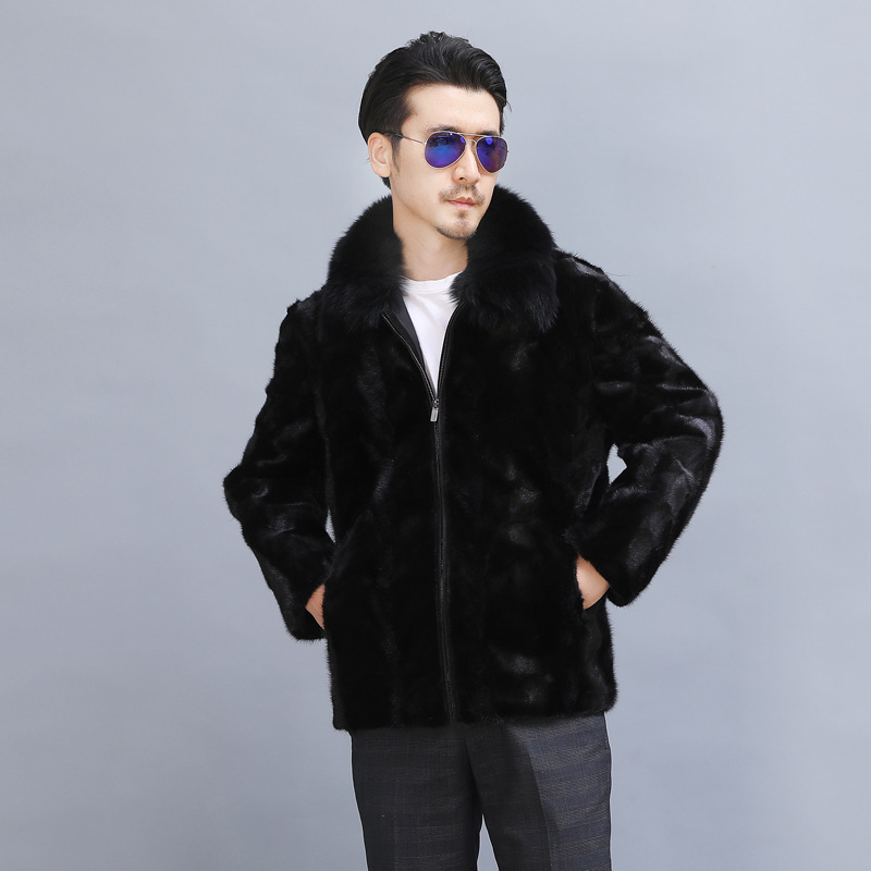 2020 new pattern leather and fur mink overcoat coat Fox feather collar Fur integrated Special Offer Manufactor Direct selling On behalf of