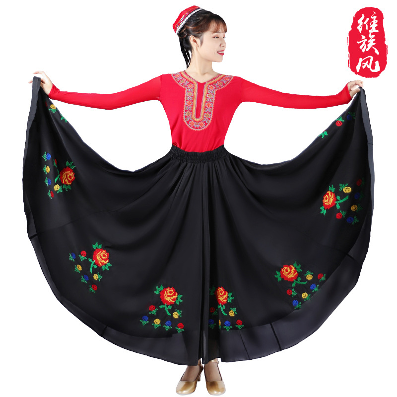 Uigur danza ropa Top Xinjiang Uygur arte examen práctica ropa de manga larga femenina bordado adulto Universidad image 2