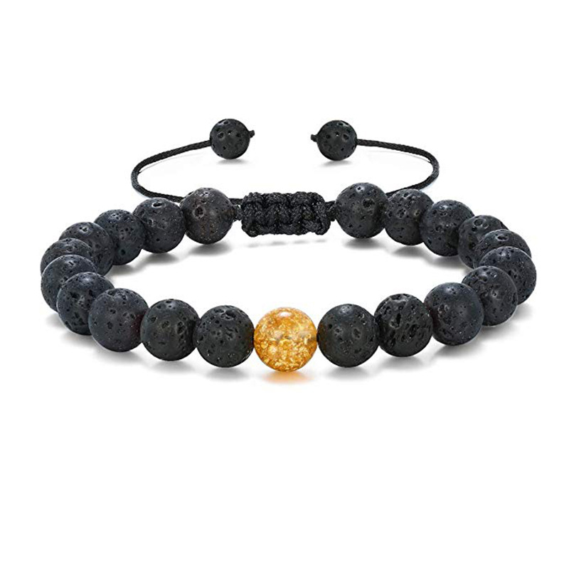 Simple Style Geometric Haematite Beaded Bracelets 1 Set