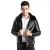 leisure time Middle and old age Plush thickening man leather clothing leather clothing middle age men's wear coat dad leather clothing leather jacket
