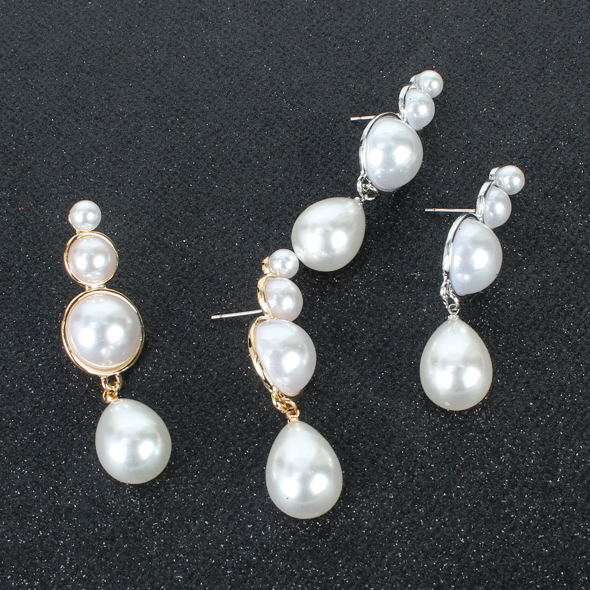 Simple Earrings Elegant Drop-shaped Alloy Inlaid Pearl Imitation Sweet Earrings For Women display picture 3
