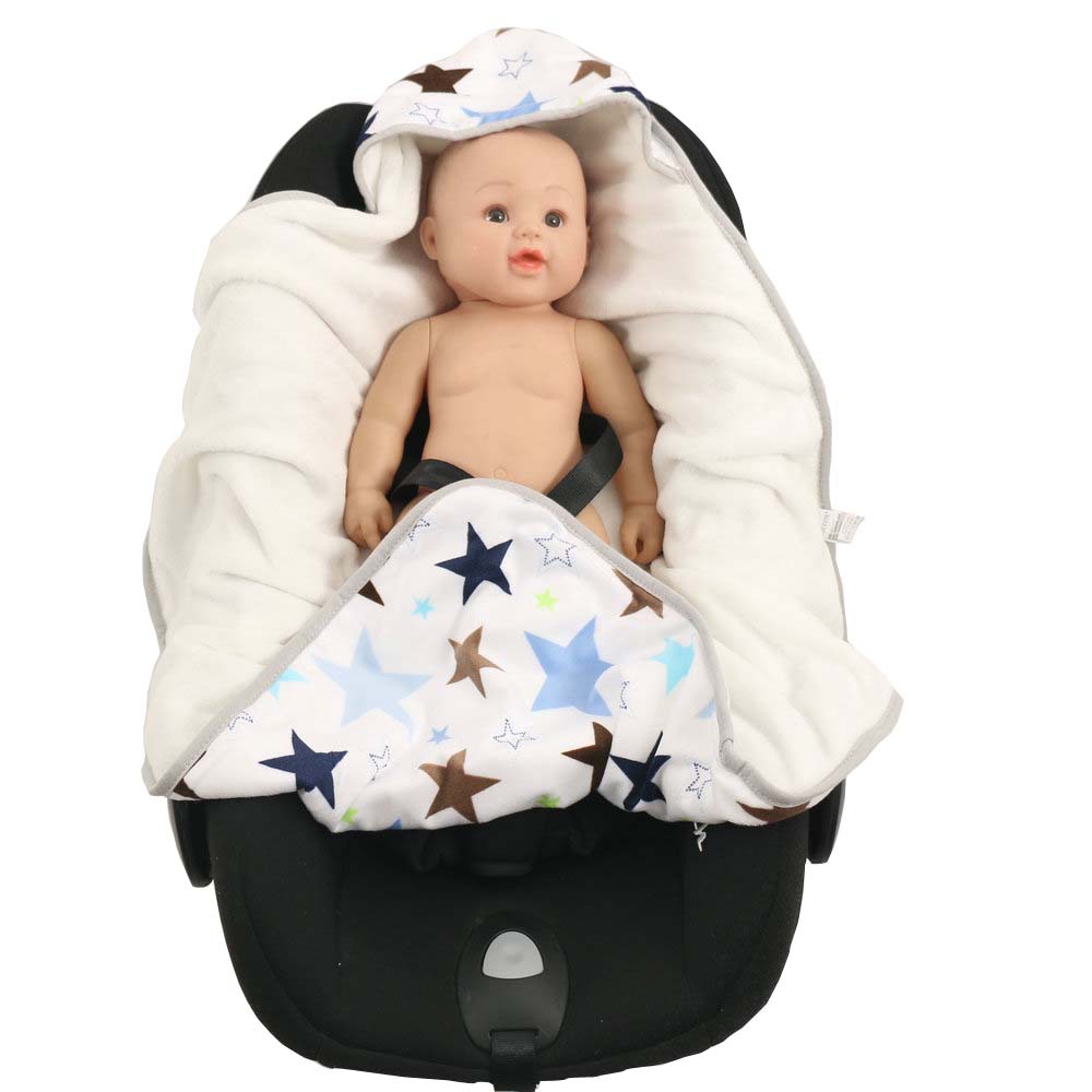 儿童毛毯抱行业披风新生儿安全座椅上抱毯双层印花小毛毯初生卡通