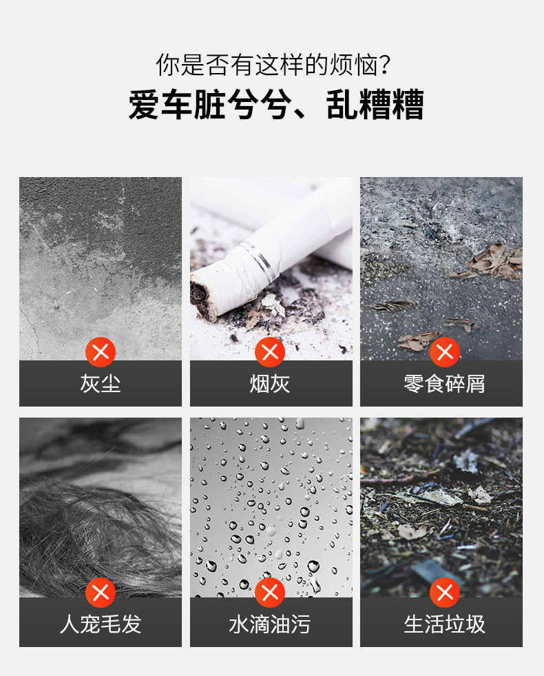 Car accessories: Car vacuum cleaner for home and car use, dual-function for dry and wet cleaning, with high power and strong suction